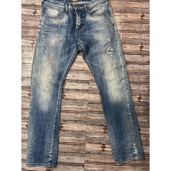 PRPS by Donwan Harrell distressed selvedge jeans size 33 color Indigo - Picture 1 of 8